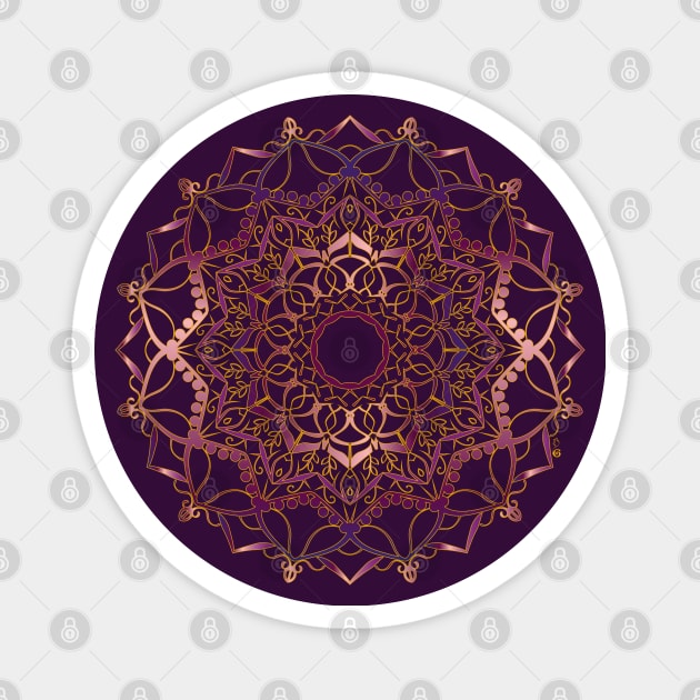 Mandala golden Magnet by HagalArt